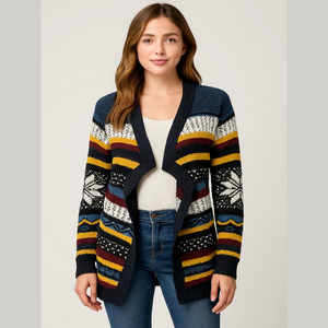 BACIANO by Bacci multicolor open front Cardigan knit sweater